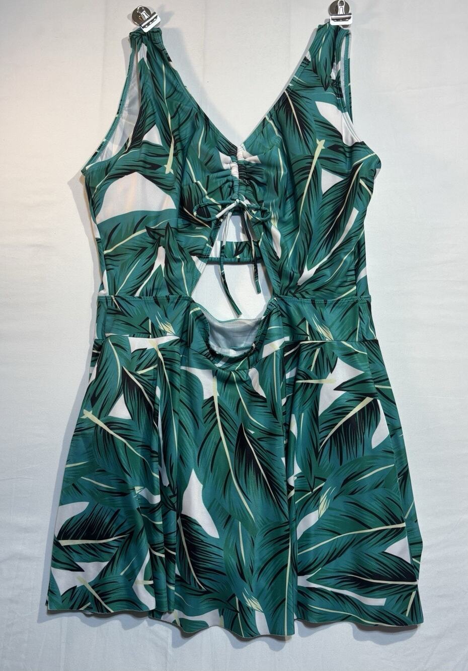 Sea Grove Women’s One Piece Swim Dress Tropical Leaf Print XXXL 52